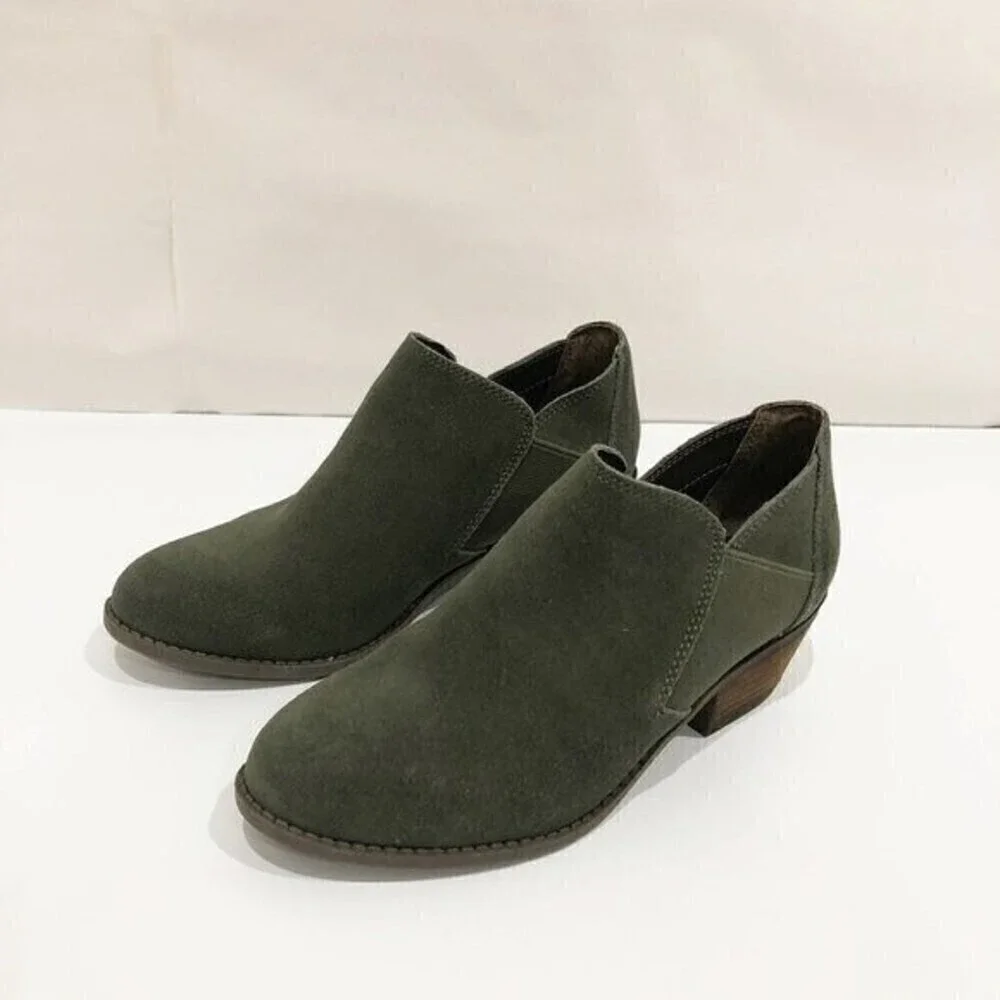 Me‎ Too Brand Ankle Suede Leather Green Boots Size 6